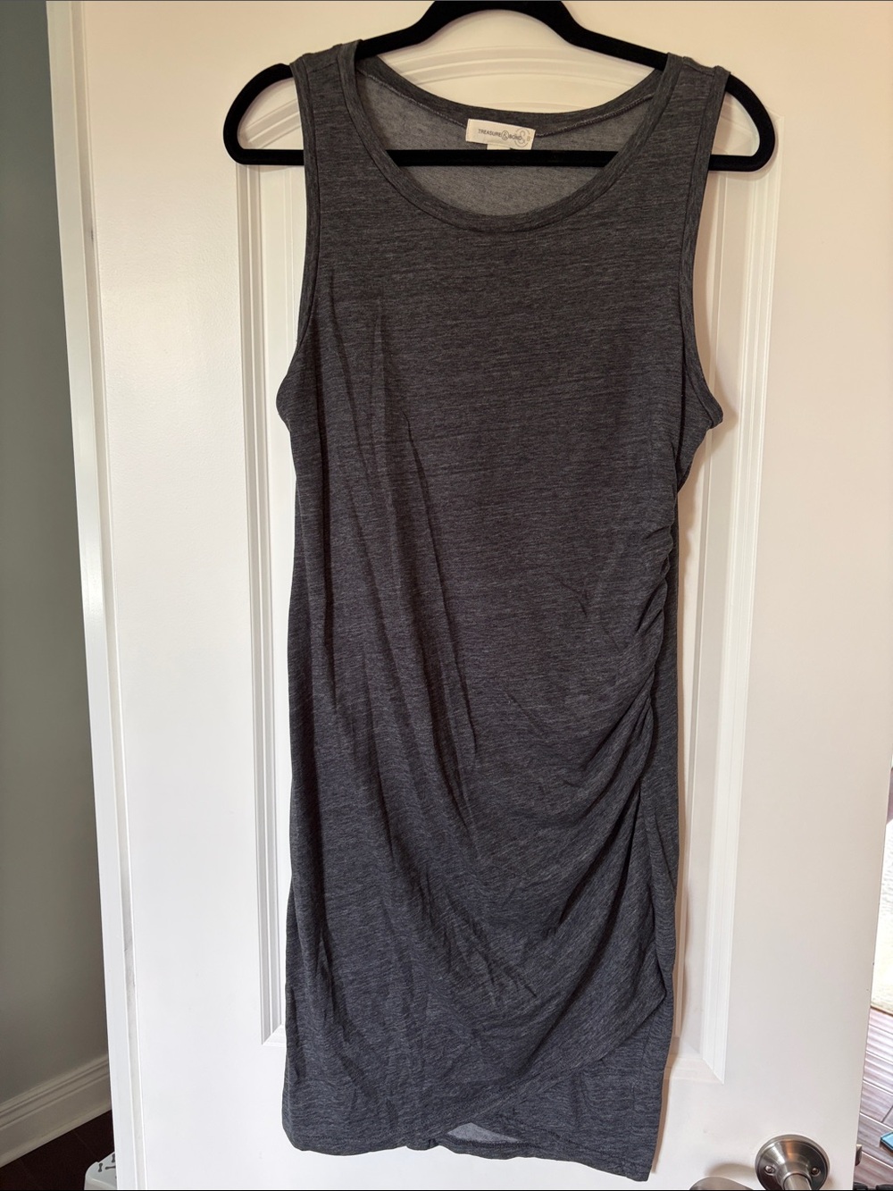 Treasure & Bond Charcoal Gray Sleeveless Midi Dress